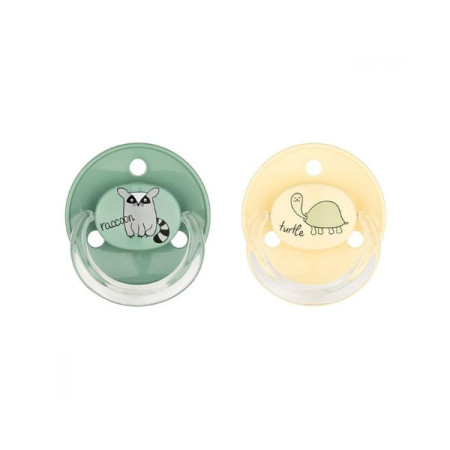 Baby-Nova 23360-1 round latex pacifier with pattern and ring universal No. 2