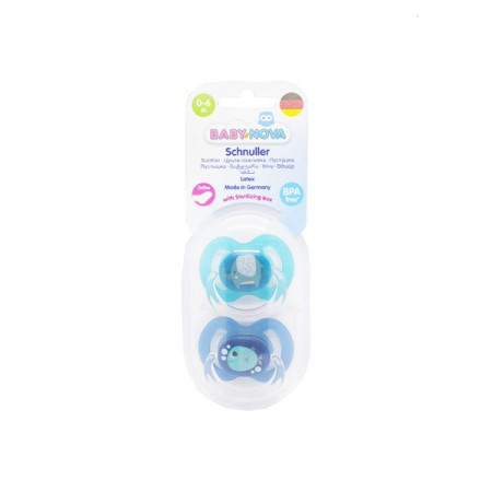 Baby-Nova 20015-3 orthodontic silicone pacifier with ring size 1 No. 2