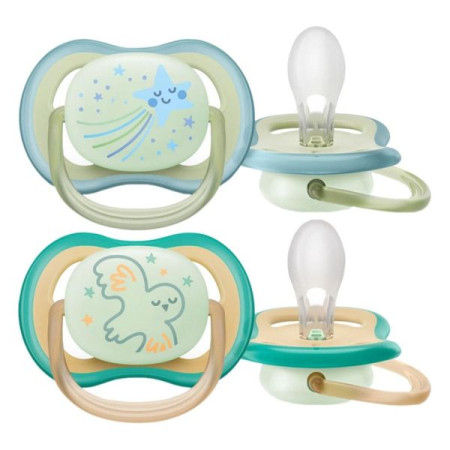 Orthodontic silicone night pacifier Philips Avent SCF 376/18 Ultra Air Night 0-6 months No. 2