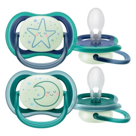 Orthodontic silicone night pacifier Philips Avent SCF 376/13 Ultra Air Night 6-18 months No. 2