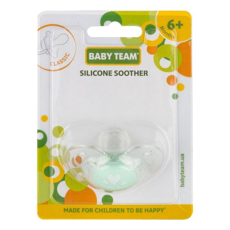 Пустушка силіконова Baby Team 3104 класична з 6 місяців