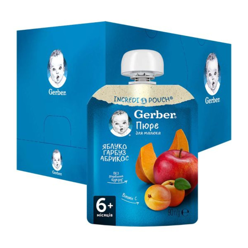 Gerber apple, pumpkin and apricot puree 90 g