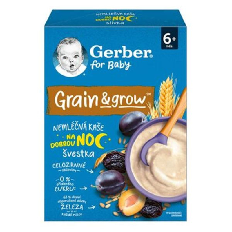 Каша суха безмолочна Gerber Вівсяно-пшенична з чорносливом з 6-ти місяців 200 г