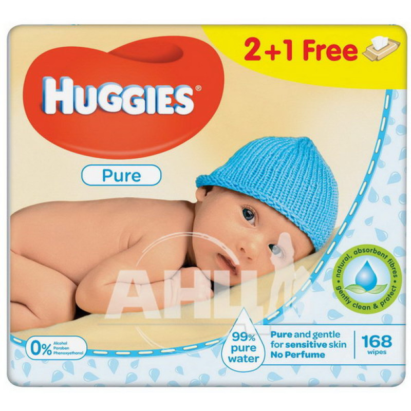 Салфетки влажные детские Huggies Elite Soft Pure №168 (56*3)