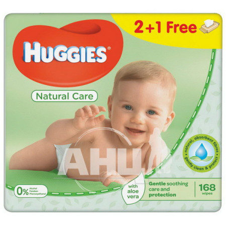 Вологі серветки Huggies natural care алое №168