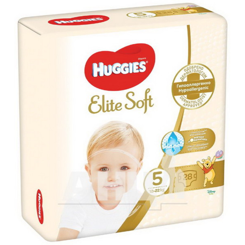 Подгузники детские гигиенические Huggies Elite Soft 5 (12-22кг) №28