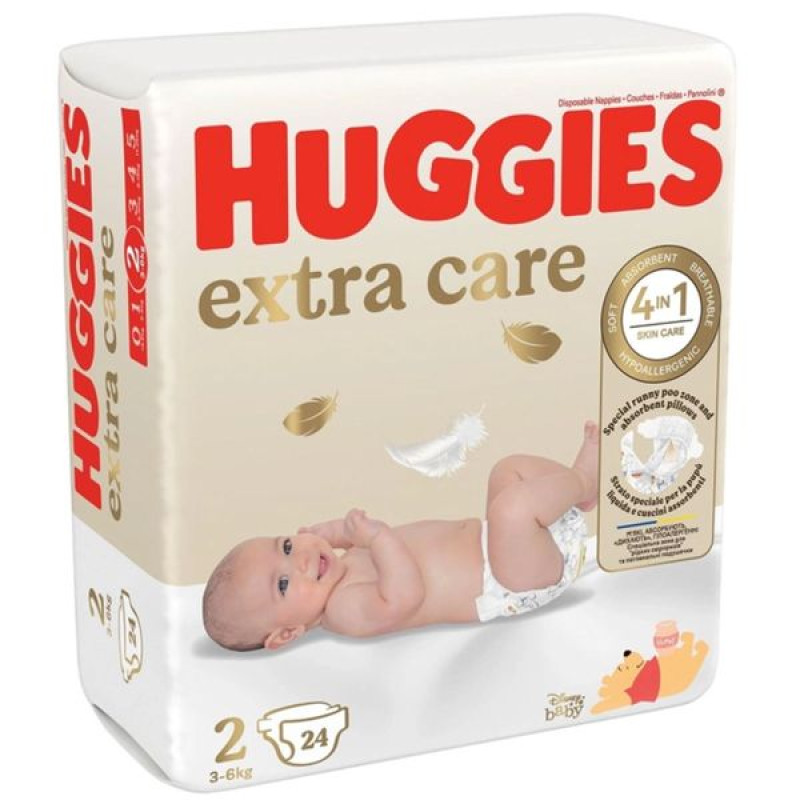 Baby diapers for newborns Huggies Extra Care size 2 (3-6 kg) No. 24