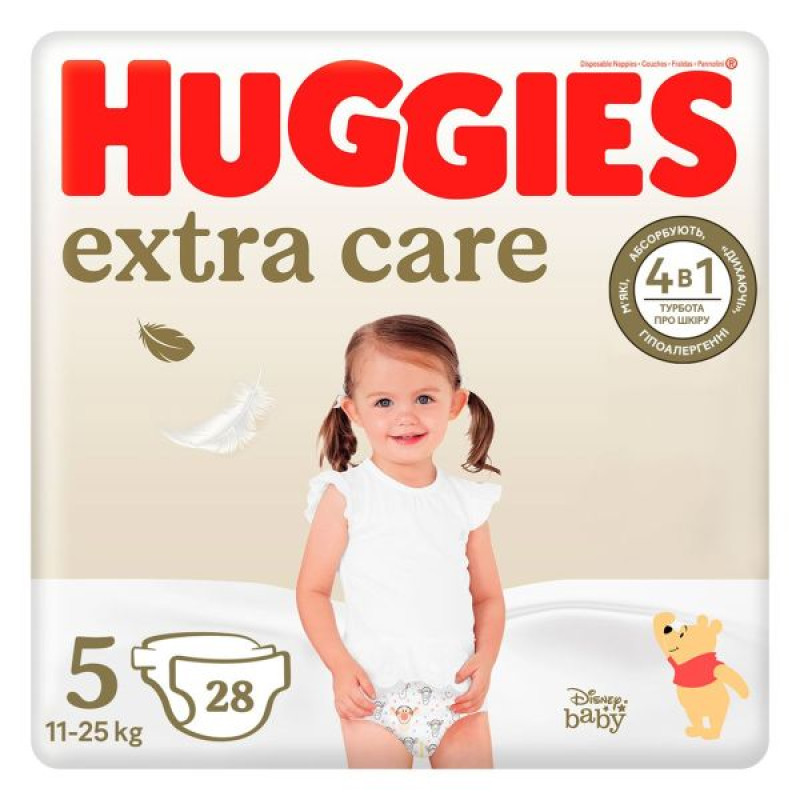 Baby diapers Huggies Extra Care size 5 (11-25 kg) No. 28