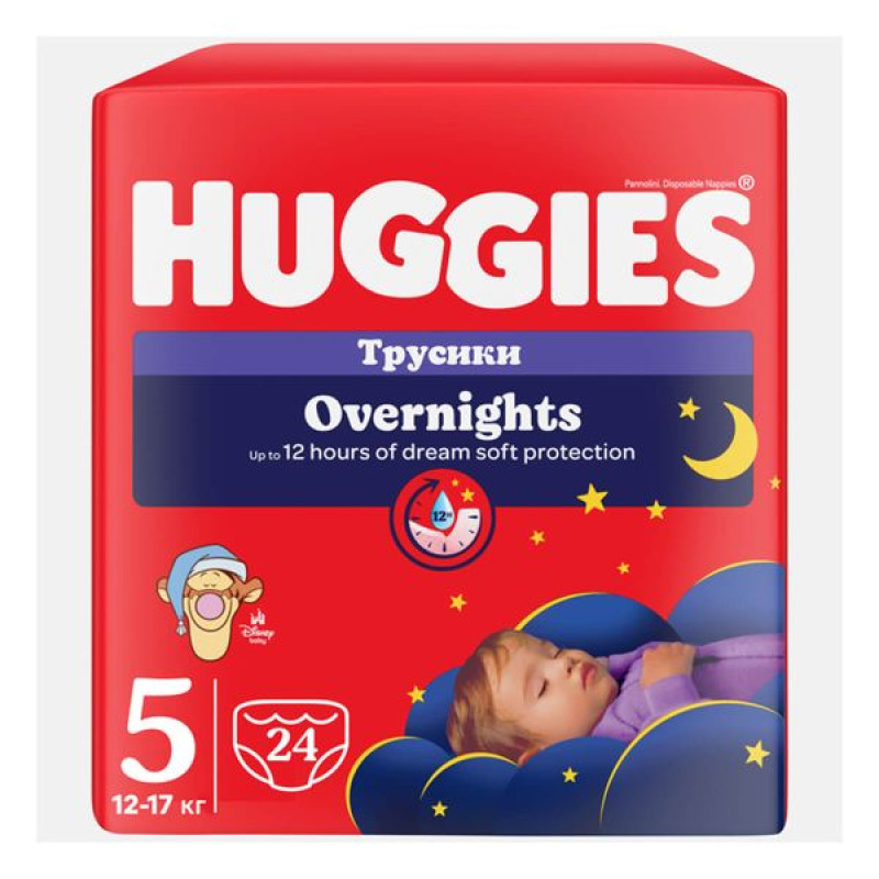 Трусики-подгузники Huggies Overnights Pants 5 (12-17 кг) ночные №24