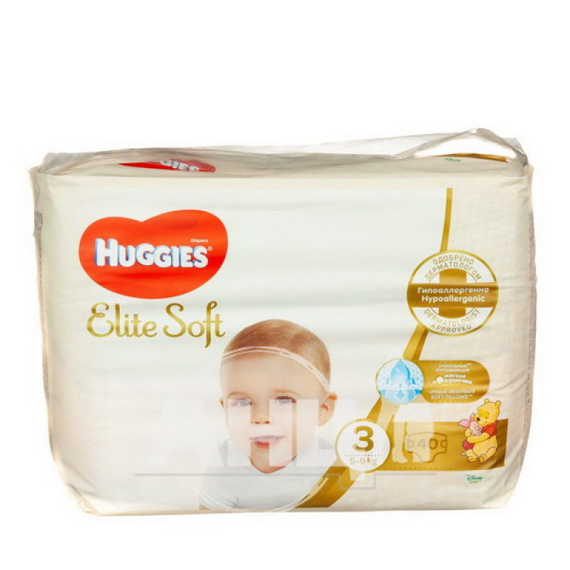 Підгузки дитячі гігієнічні Huggies Elite Soft 3 (5-9) №40