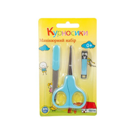 Набір манікюрний Курносики пилка, ножиці, щипчики 7080