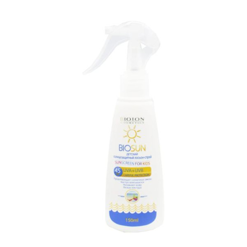 Дитячий сонцезахисний лосьйон-спрей SPF 45 Bioton BioSun 150 мл