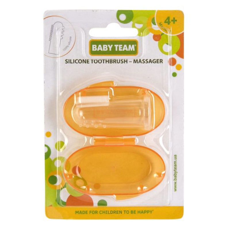 Baby Team 7200 children's toothbrush, silicone massager with container