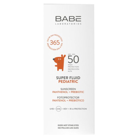 Сонцезахисний супер флюїд BABE Laboratorios Pediatric SPF50 дитячий з пантенолом і пребіотиком 50 мл