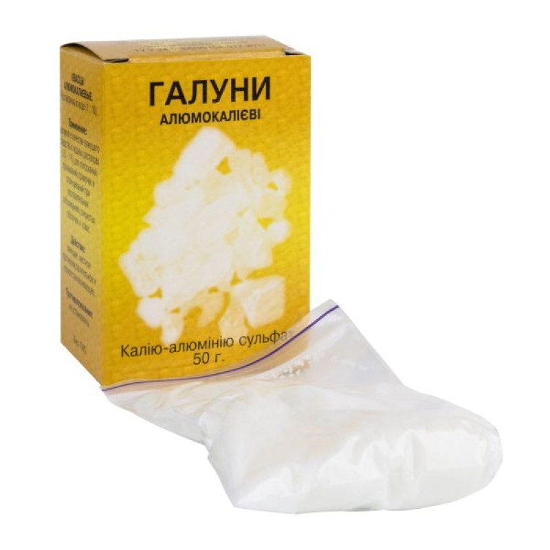 Квасцы алюмокалиевые фасованные 50 г