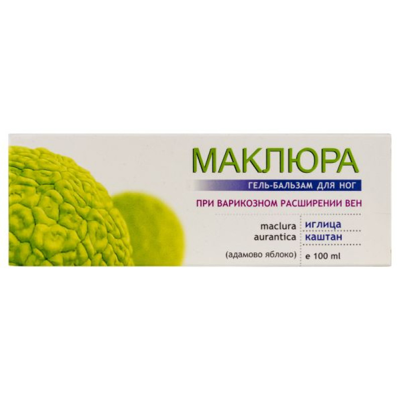Гель-бальзам для ног профилактический Маклюра, иглица, горькокаштан при варикозном расширении вен 100 мл
