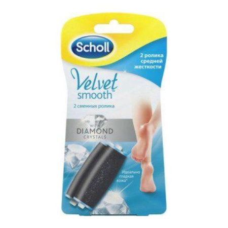 Змінні роликові насадки до електричної роликової пилки для ніг Scholl Velvet Smooth Diamond Crystals средньої жорсткості №2