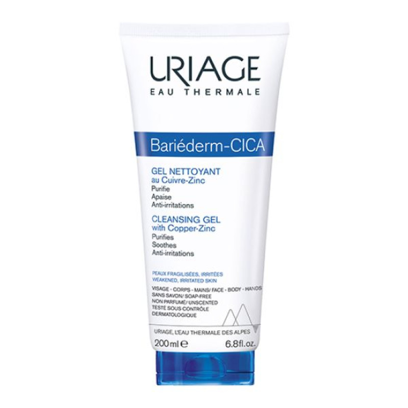 Uriage Bariederm-Cica Cleansing Body Gel Bariederm Cica Gel with Cu-Zn for dry and atopic skin 200 ml