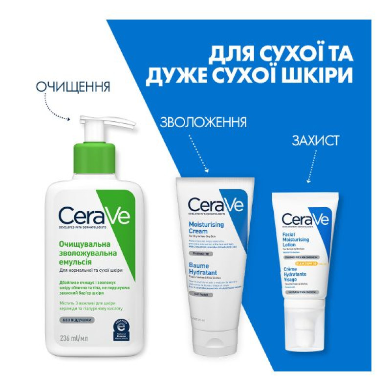 Увлажняющий крем для сухой и очень сухой кожи лица и тела CeraVe 177 мл