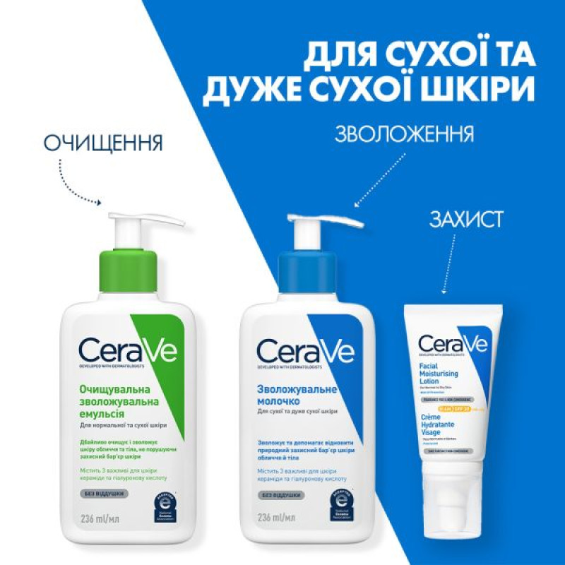 Увлажняющее молочко CeraVe для сухой и очень сухой кожи лица и тела 236 мл