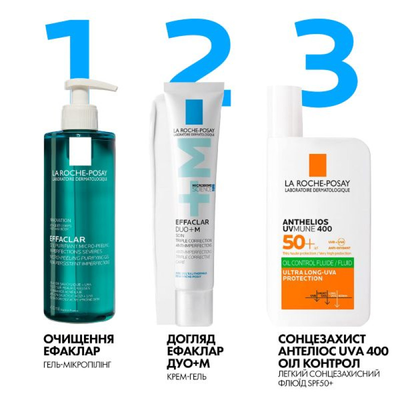 Гель-микропилинг La Roche Posay Effaclar для очищения проблемной кожи лица и тела 400 мл