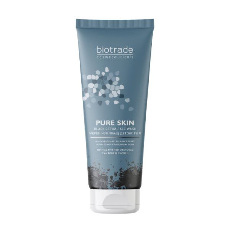 Гель Biotrade Pure Skin Black Detox гель-детокс для вмивання з активованим вугіллям і молочною кислотою 200 мл