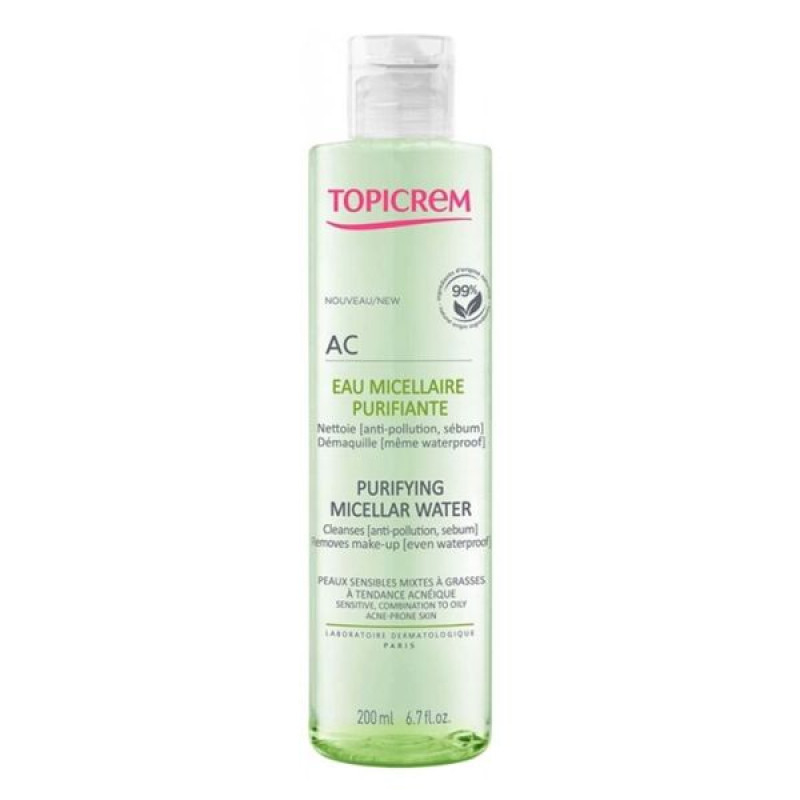 Міцелярна вода для комбінованої та жирної шкіри Topicrem AC Purifying 200 мл