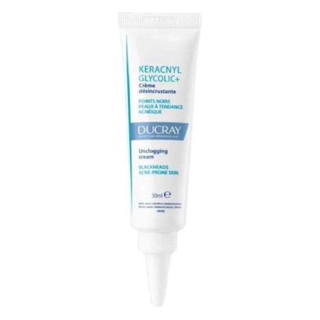 Крем для обличчя Ducray Keracnyl Glycolic+ очищувальний для шкіри схильної до акне та чорних цяток 30 мл
