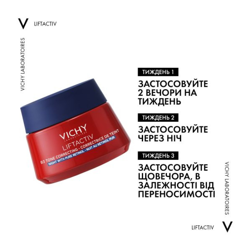 Нічний антивіковий крем Vichy Ліфтактив В3 для корекції пігментних плям з ретинолом 50 мл