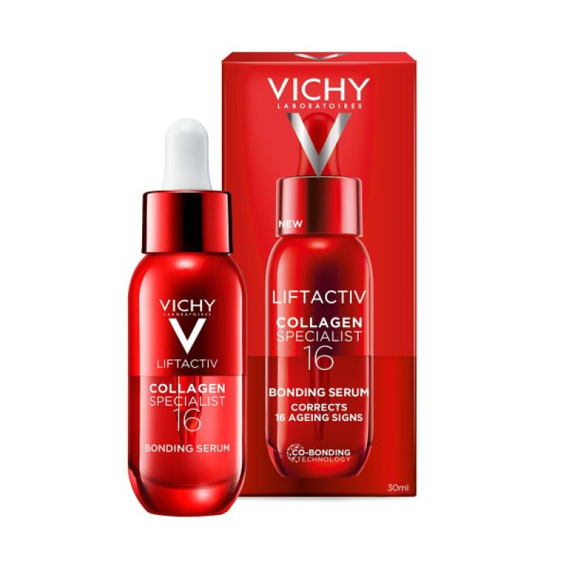 Сироватка Vichy Ліфтактив Колаген Спеціаліст 16 з ко-бондинг технологією для корекції 16 ознак старіння шкіри обличчя 30 мл