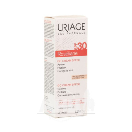 Сонцезахисний крем для обличчя Uriage Roseliane CC Cream SPF 30 проти почервоніння для всіх типів шкіри 40 мл