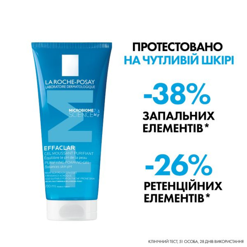 Гель-мус La Roche-Posay Ефаклар+М для очищення проблемної шкіри 200 мл