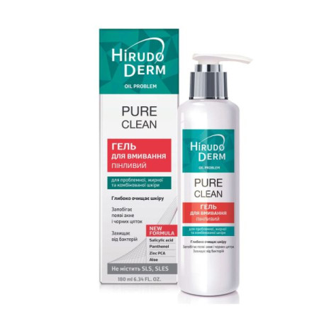 Гель для вмивання зволожуючий Pure Clean Hirudo derm Oil Problem 180 мл
