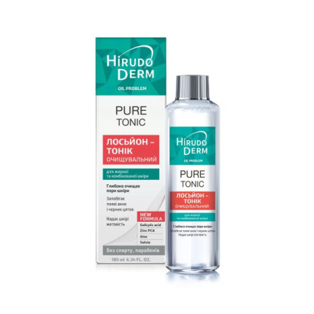 Лосьйон-тонік очищуючий Pure tonic Hirudo derm oil problem для жирної та комбінованої шкіри 180 мл