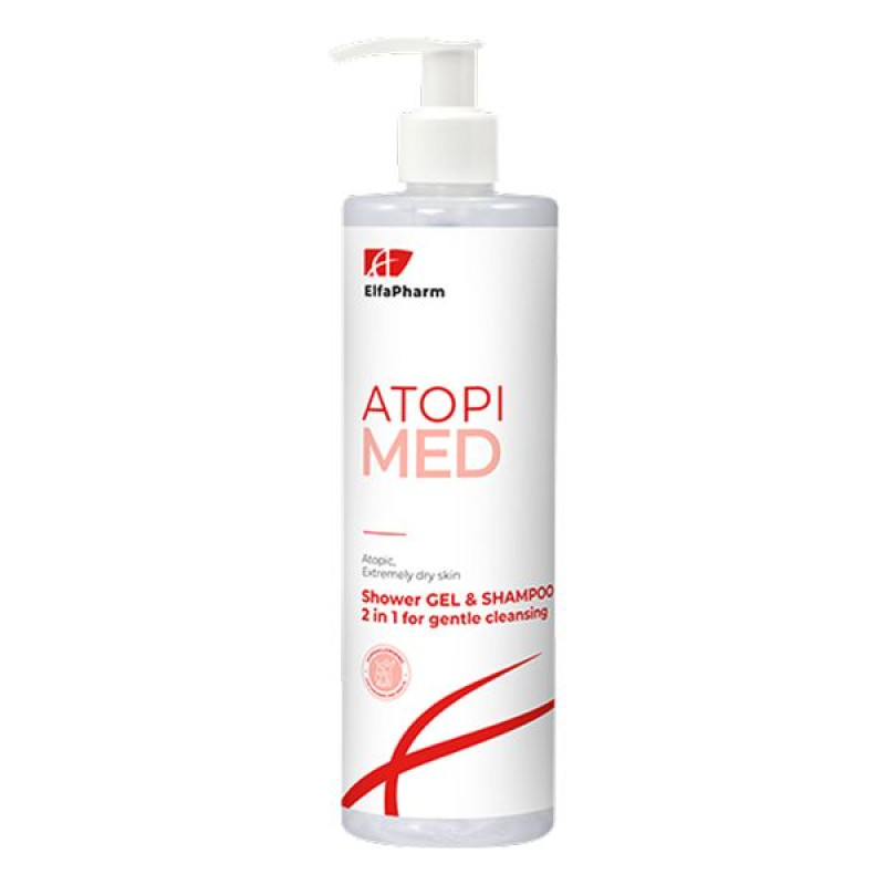 Нежный очищающий гель для душа Elfa Pharm Atopi Med 400 мл