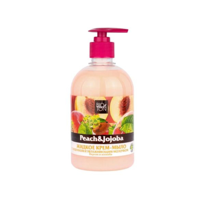 Bioton Cosmetics liquid cream soap peach and jojoba 500 ml
