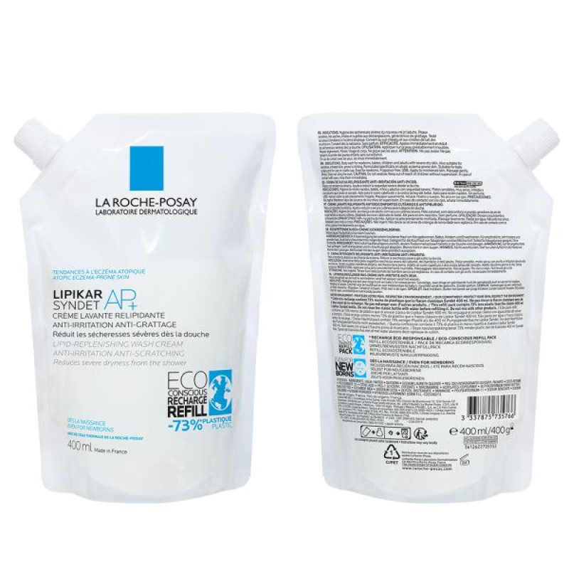 La Roche Posay Липикар Синдет АП+ очищающий крем-гель для очень сухой, склонной к атопии кожи 400 мл сменный блок