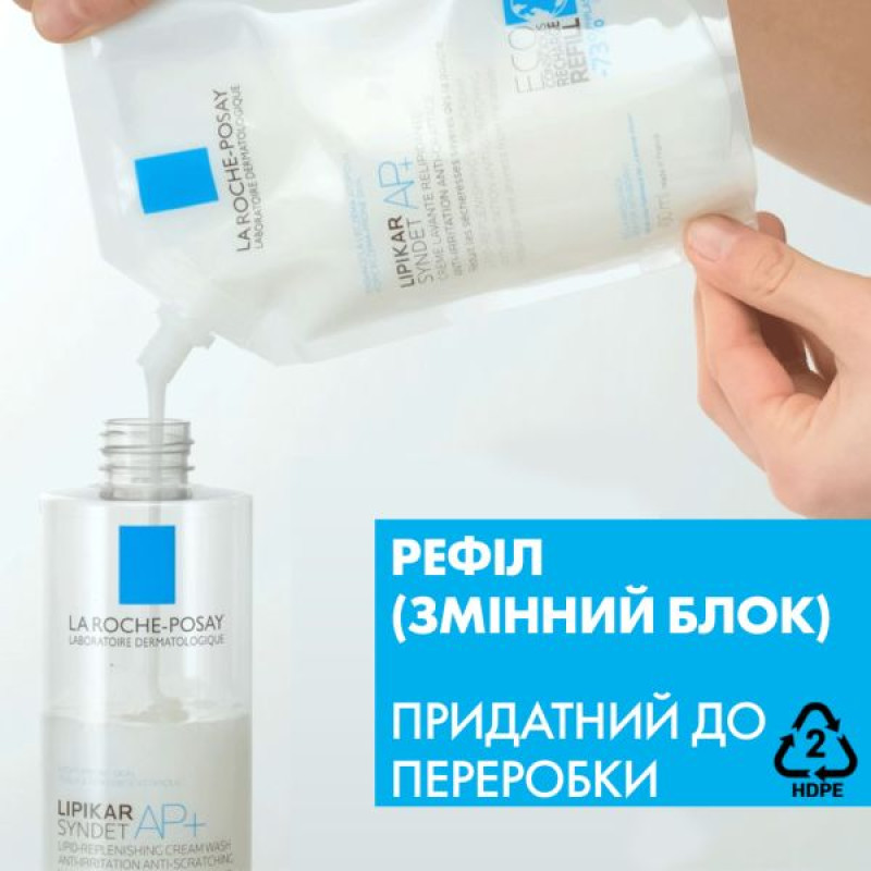La Roche Posay Липикар Синдет АП+ очищающий крем-гель для очень сухой, склонной к атопии кожи 400 мл сменный блок