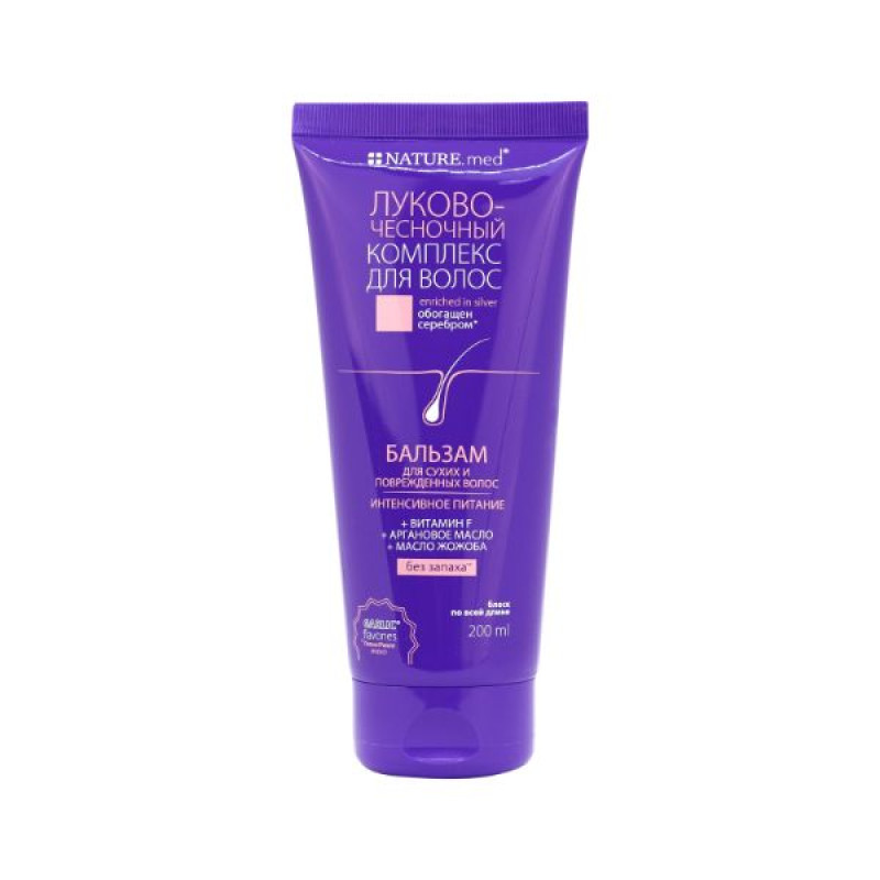 NATURE.med hair balm onion-garlic complex for dry and damaged hair 200 ml