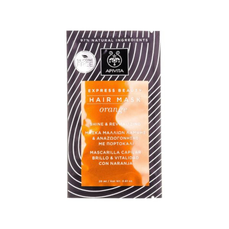 Маска Apivita Express Beauty для волос блеск и оздоровление с апельсином 20 мл
