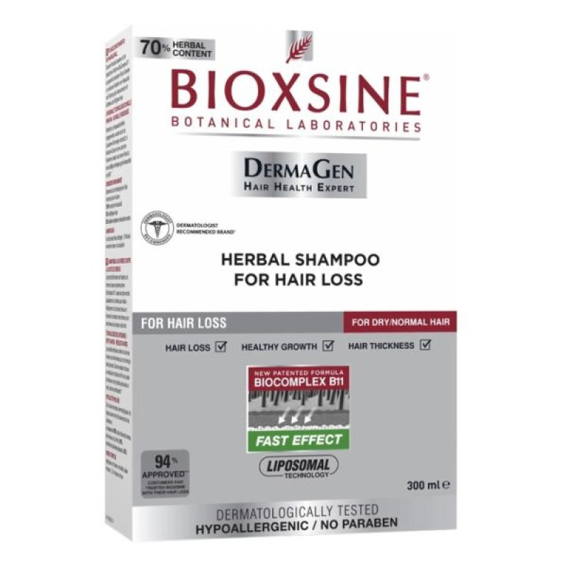 Шампунь рослинний Bioxsine проти випадіння для нормального та сухого волосся 300 мл