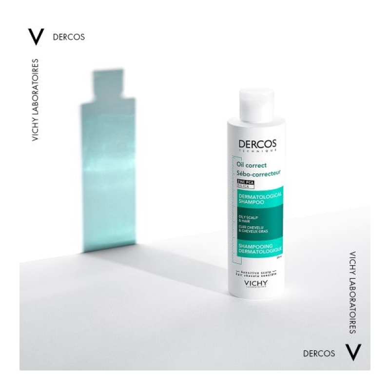 Шампунь дерматологический Vichy Dercos Деркос себорегулирующий для жирных волос 200 мл
