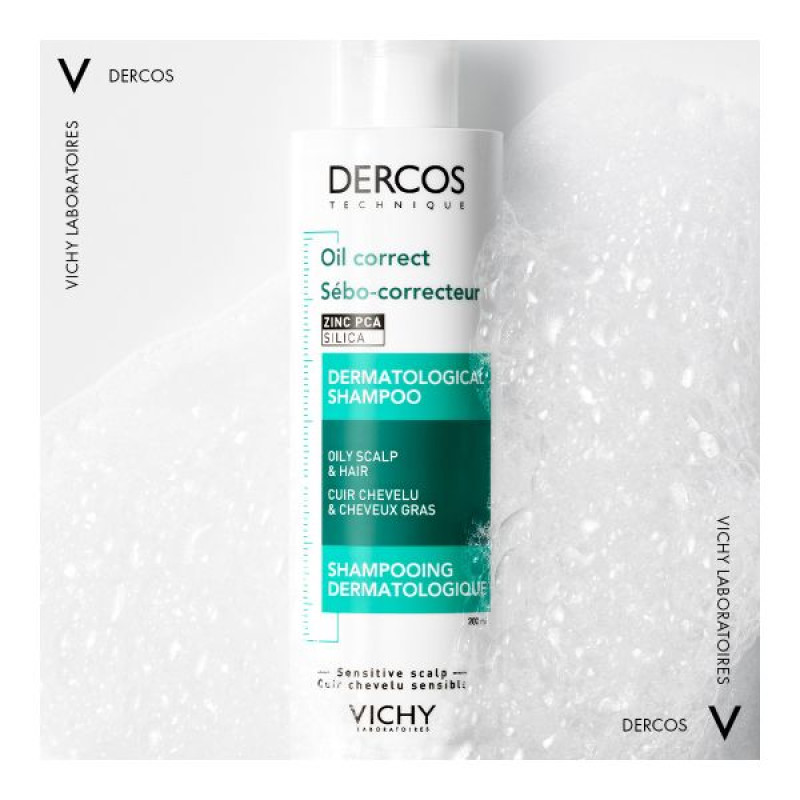 Шампунь дерматологический Vichy Dercos Деркос себорегулирующий для жирных волос 200 мл