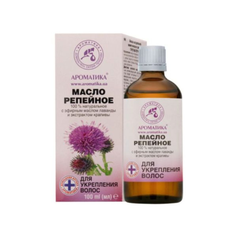 Aromatika natural cosmetic burdock oil for strengthening hair with burdock and nettle 100 ml
