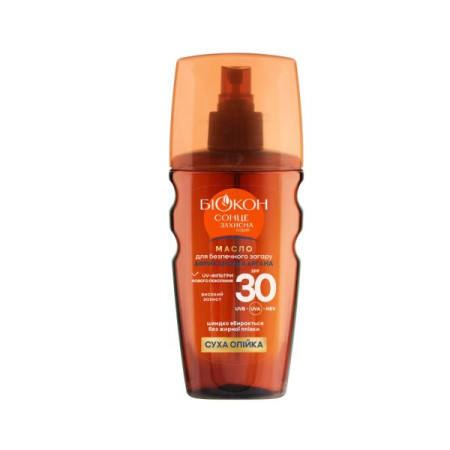 Масло Біокон для безпечної засмаги SPF30 високий захист 160 мл