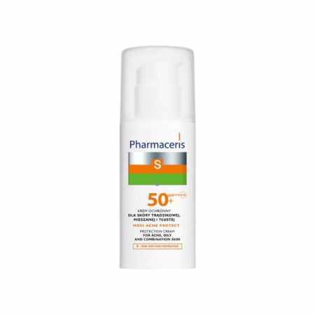 Сонцезахисний крем Pharmaceris S для шкіри з акне SPF50+ 50 мл