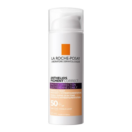 Сонцезахисний коригувальний засіб з тонуючим ефектом La Roche-Posay Антеліос Pigment Correct SPF50+ для шкіри обличчя, схильної до гіперпігментації 50 мл