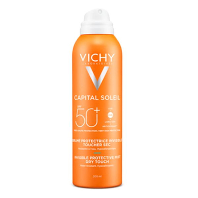 Vichy Capital Soleil Set Moisturizing Sunscreen Waterproof Spray-Veil SPF50 200 ml + Thermal Water Skin Care Product 50 ml