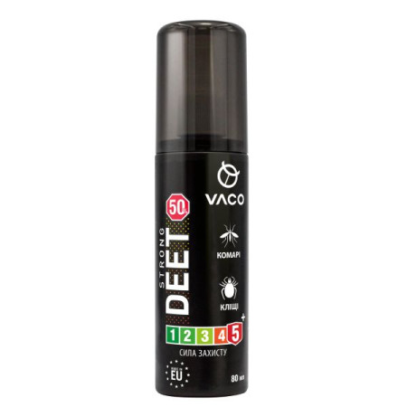 Спрей Vaco Strong Deet 50% від комарів, кліщів і мошок 80 мл