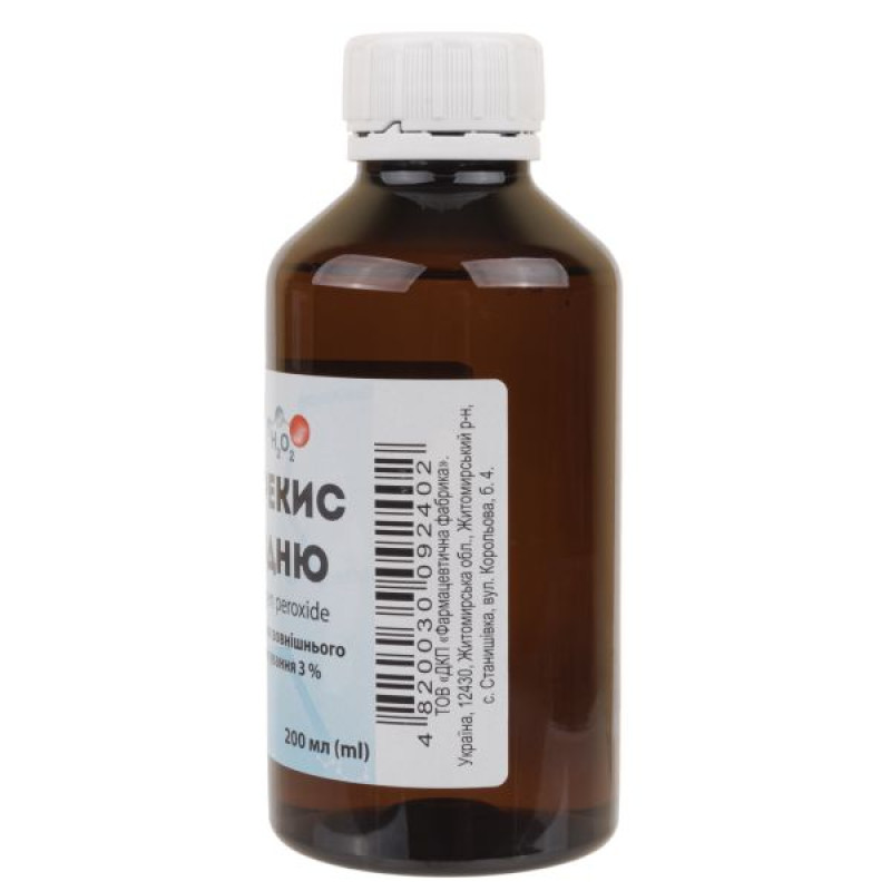 Hydrogen peroxide 3% solution bottle 200 ml